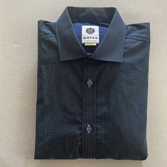 Hörst Slim Fit Micro Dot Dress Shirt Size Large - Picture 1 of 4